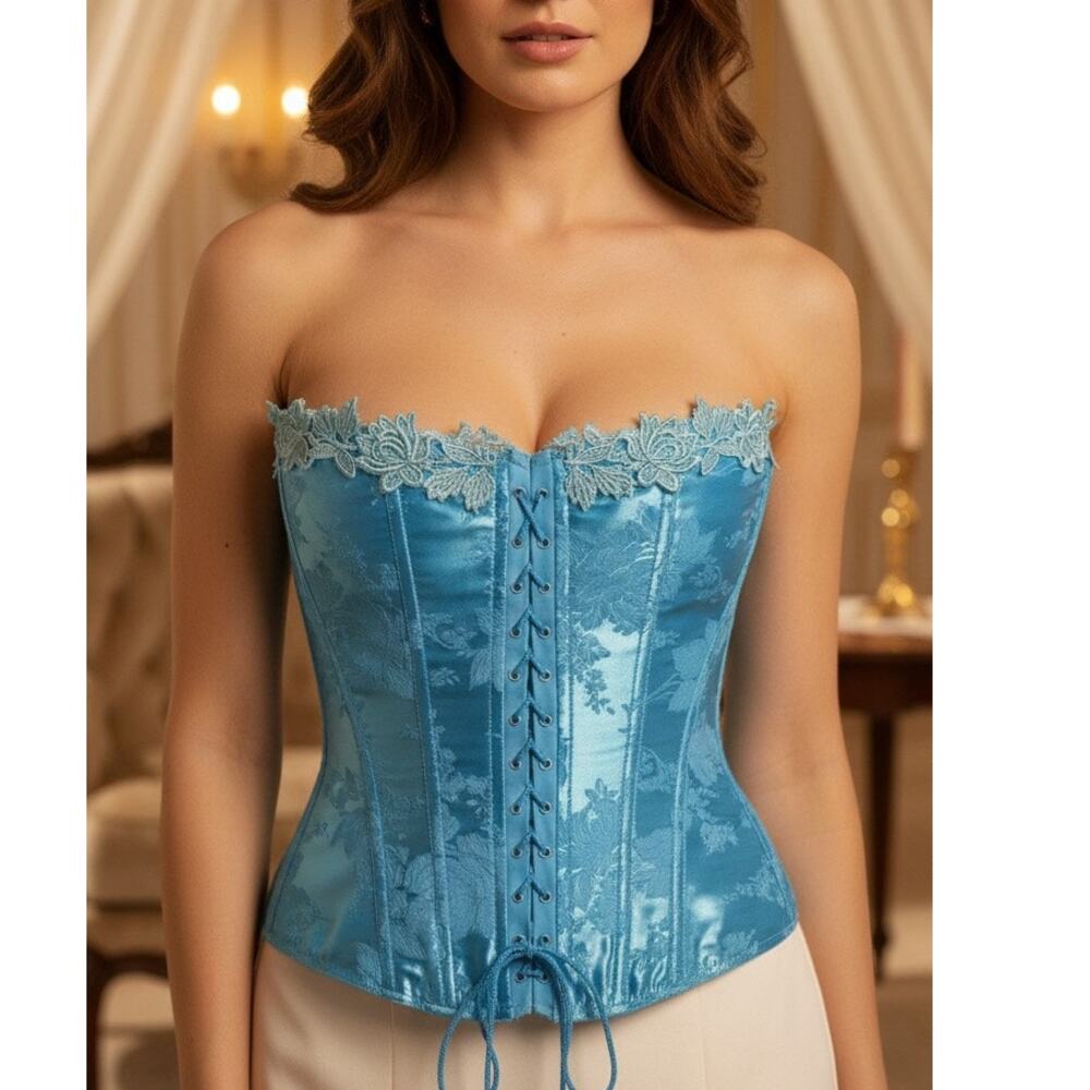 Vintage Empire Intimates Lace-up Brocade Corset Top